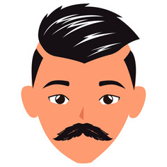 man face cartoon characters. Cartoon shocked male character vector illustration.
