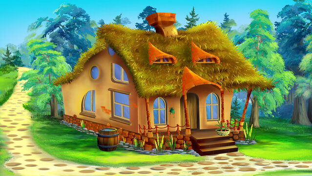 Fairy tale cartoon forest house 5