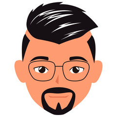 man face cartoon characters. Cartoon shocked male character vector illustration.
