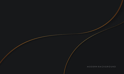 Abstract background black and golden luxury overlap layers