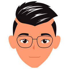 man face cartoon characters. Cartoon shocked male character vector illustration.
