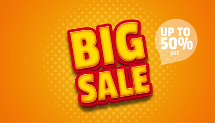 Editable Text Effect Big Sale. with 3D design