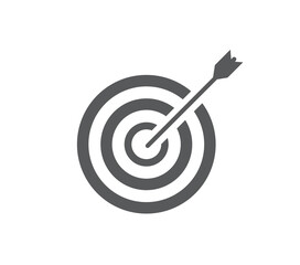 Target icon isolated on white background. Mission icon. Symbol for web site and app ui. Vector illustration.