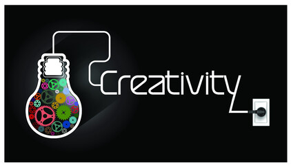 light bulbs cog  - Creativity modern design.