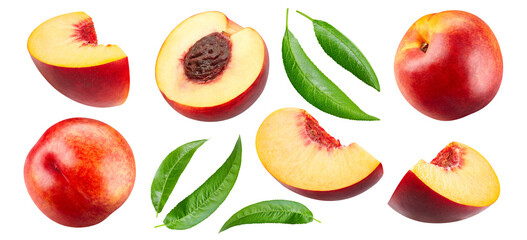 Peach isolated on white background
