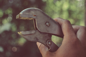 locking pliers close up