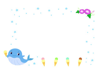クジラの夏フレーム（アイスクリーム）