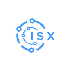 ISX technology letter logo design on white  background. ISX creative initials technology letter logo concept. ISX technology letter design.
