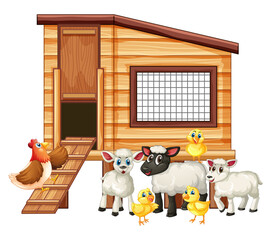 Farm animals on white background © GraphicsRF