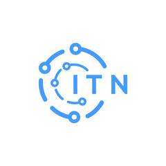 ITN technology letter logo design on white  background. ITN creative initials technology letter logo concept. ITN technology letter design.

