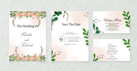 botanical flower wedding invitation