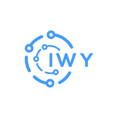 IWY technology letter logo design on white  background. IWY creative initials technology letter logo concept. IWY technology letter design.
