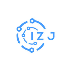 IZJ technology letter logo design on white  background. IZJ creative initials technology letter logo concept. IZJ technology letter design.