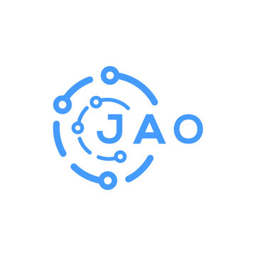 JAO technology letter logo design on white  background. JAO creative initials technology letter logo concept. JAO technology letter design.
