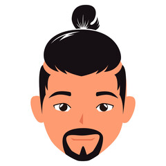 man face cartoon characters. Cartoon shocked male character vector illustration.
