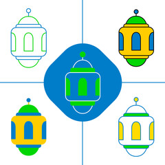 Fototapeta premium islamic lantern in flat design style