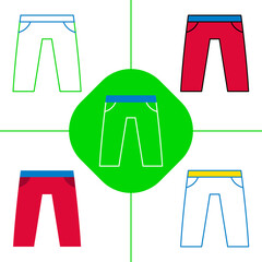 long pants in flat design style