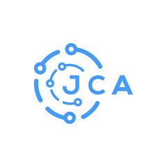 JCA technology letter logo design on white  background. JCA creative initials technology letter logo concept. JCA technology letter design.
