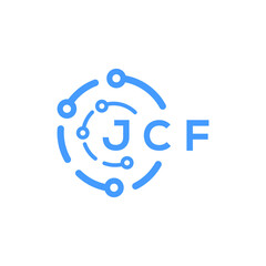JCF technology letter logo design on white  background. JCF creative initials technology letter logo concept. JCF technology letter design.
