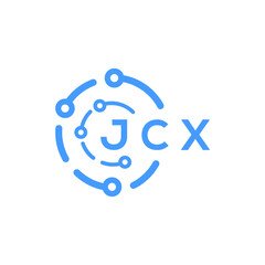 JCX technology letter logo design on white  background. JCX creative initials technology letter logo concept. JCX technology letter design.
