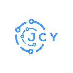 JCY technology letter logo design on white  background. JCY creative initials technology letter logo concept. JCY technology letter design.
