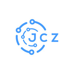 JCZ technology letter logo design on white  background. JCZ creative initials technology letter logo concept. JCZ technology letter design.
