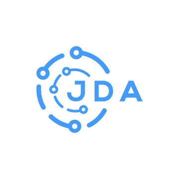 JDA technology letter logo design on white  background. JDA creative initials technology letter logo concept. JDA technology letter design.

