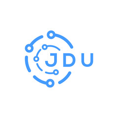 JDU technology letter logo design on white  background. JDU creative initials technology letter logo concept. JDU technology letter design.
