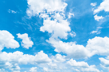 Naklejka na ściany i meble Blue sky and white clouds abstract background.
