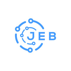 JEB technology letter logo design on white  background. JEB creative initials technology letter logo concept. JEB technology letter design.
