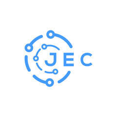 JEC technology letter logo design on white  background. JEC creative initials technology letter logo concept. JEC technology letter design.
