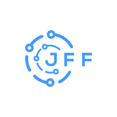 JFF technology letter logo design on white  background. JFF creative initials technology letter logo concept. JFF technology letter design.
