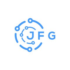 JFG technology letter logo design on white  background. JFG creative initials technology letter logo concept. JFG technology letter design.
