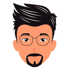 man face cartoon characters. Cartoon shocked male character vector illustration.
