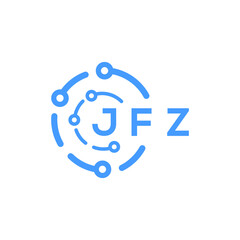 JFZ technology letter logo design on white  background. JFZ creative initials technology letter logo concept. JFZ technology letter design.
