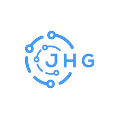 JHG technology letter logo design on white  background. JHG creative initials technology letter logo concept. JHG technology letter design.
