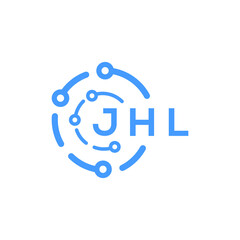 JHL technology letter logo design on white  background. JHL creative initials technology letter logo concept. JHL technology letter design.
