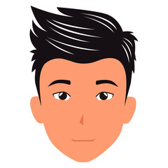man face cartoon characters. Cartoon shocked male character vector illustration.
