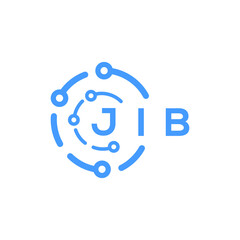 JIB technology letter logo design on white  background. JIB creative initials technology letter logo concept. JIB technology letter design.
