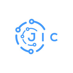 JIC technology letter logo design on white  background. JIC creative initials technology letter logo concept. JIC technology letter design.
