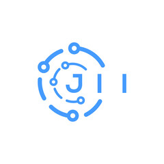 JII technology letter logo design on white  background. JII creative initials technology letter logo concept. JII technology letter design.
