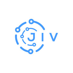 JIV technology letter logo design on white  background. JIV creative initials technology letter logo concept. JIV technology letter design.
