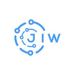 JIW technology letter logo design on white  background. JIW creative initials technology letter logo concept. JIW technology letter design.
