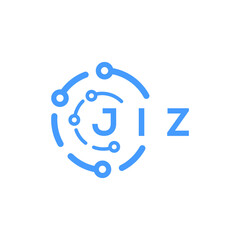 JIZ technology letter logo design on white  background. JIZ creative initials technology letter logo concept. JIZ technology letter design.
