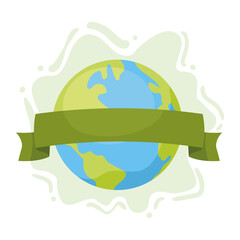 earth with ribbon