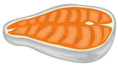 Salmon steak fish sea food concept illustration vector template 