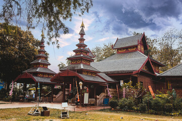 Fototapeta na wymiar Wat Chom Sawan temple in Phrae, Thailand