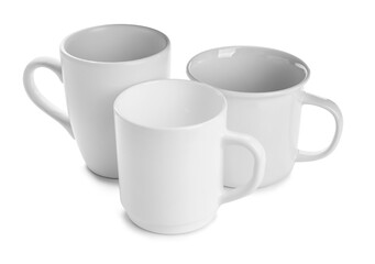 Ceramic cups isolated on white background