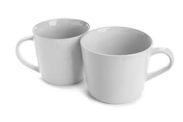 Ceramic cups isolated on white background