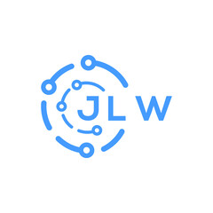 JLW technology letter logo design on white  background. JLW creative initials technology letter logo concept. JLW technology letter design.